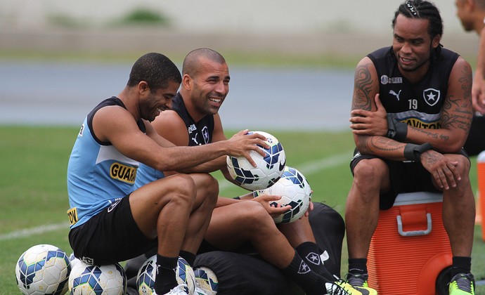 Emerson Sheik e Carlos Alberto no Botafogo (Foto: Vitor Silva / SSPress)