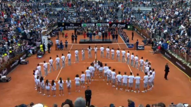 djokovic coração quadra masters 1000 de roma tênis (Foto: Reprodução/Tennistv)