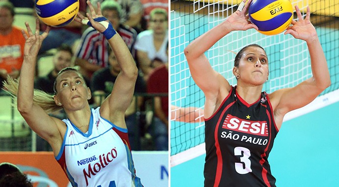 Volei montagem - Fabíola (Osasco) e a Dani Lins (Sesi-SP) (Foto: Editoria de Arte)