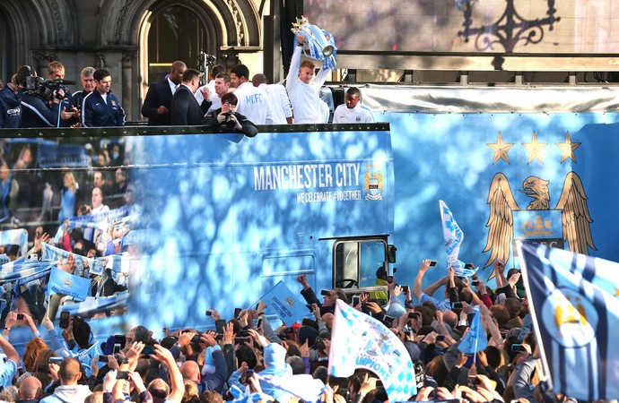 Comemoração título manchester city (Foto: Getty Images)