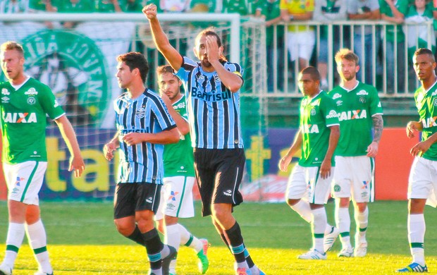 Barcos comemora, Chapecoense x Grêmio (Foto: Jardel da Costa/Futura Press)