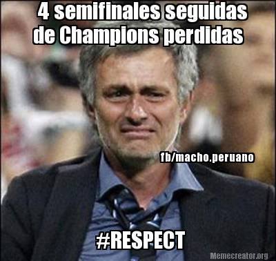 Mourinho chora: "Quatro semifinais seguidas de Champions perdidas" (Reprodução internet)