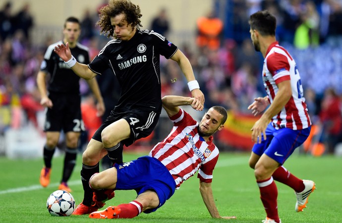 David Luiz Atlético de Madri x Chelsea (Foto: AFP)