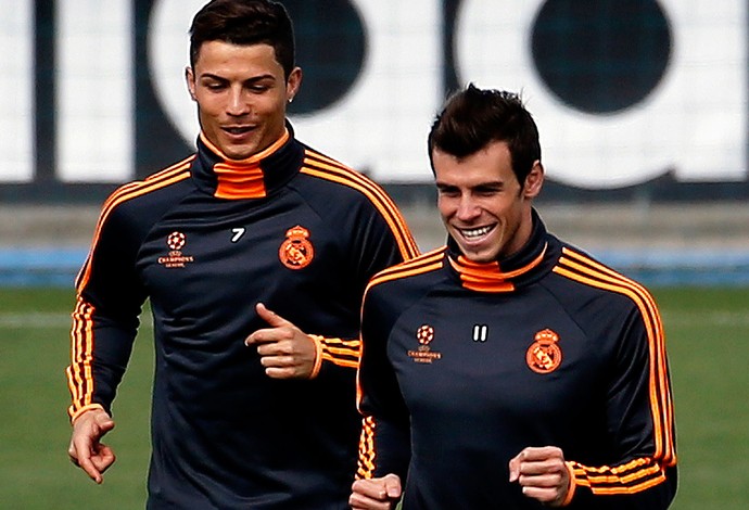 cristiano ronaldo gareth Bale real madrid treino (Foto: Agência Reuters)