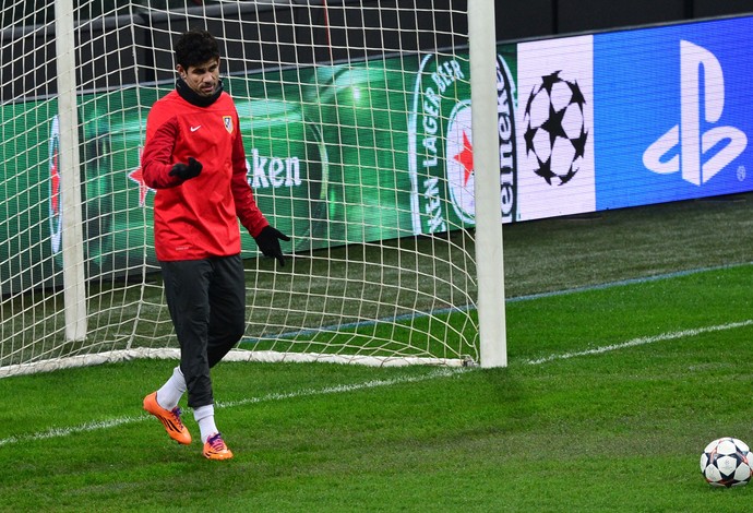 Diego Costa treino Atlético de Madrid (Foto: AFP)