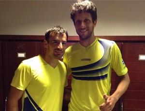 Marcelo Melo e Ivan Dodig no vestiário após vitória na semifinal do Masters 1000 de tênis (Foto: Reprodução/Instagram)