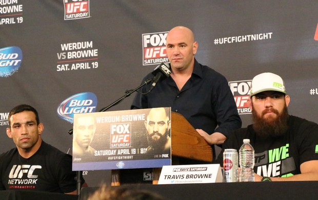 fabricio werdum dana white travis browne ufc Orlando coletiva (Foto: Evelyn Rodrigues)