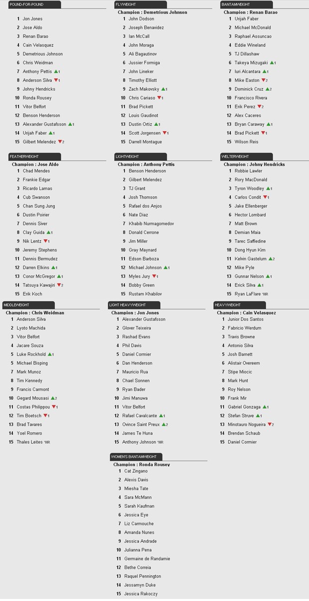 ranking ufc 15-04 (Foto: Reprodução )