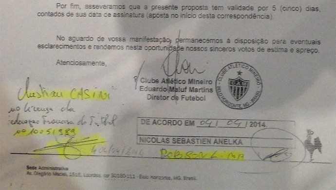 documento Anelka (Foto: Reprodução)