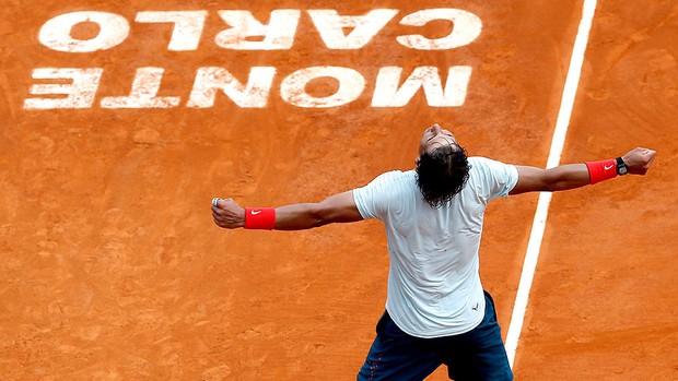 Rafael Nadal tênis comemoração Grigor Dimitrov Monte Carlo (Foto: AFP)