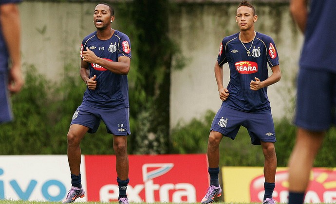 Robinho Neymar Santos (Foto: Ricardo Saibun/Divulgação Santos FC)