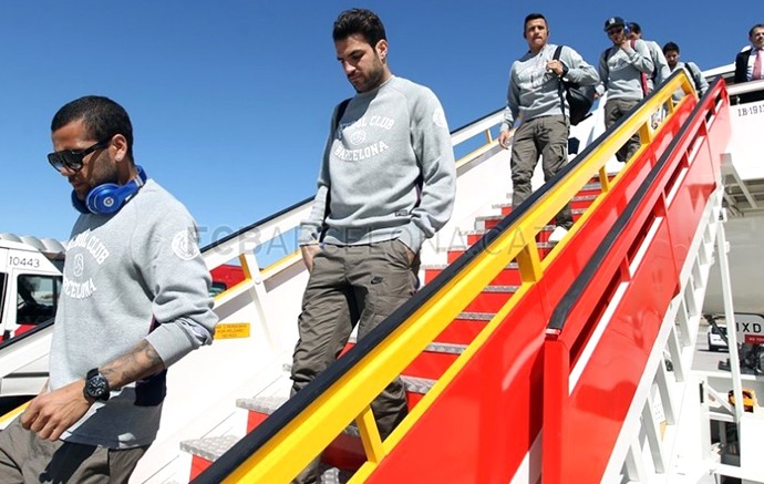 Chega dos Jogadores em Madri Barcelona (Foto: Reprodução / Site oficial do Barcelona)