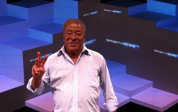 Jairzinho, no estúdio do SporTV News (Foto: Luiz Carlos Louback)