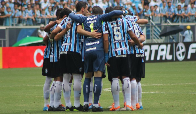 Jogadores do Grêmio se reúnem antes do Gre-Nal (Foto: Diego Guichard)