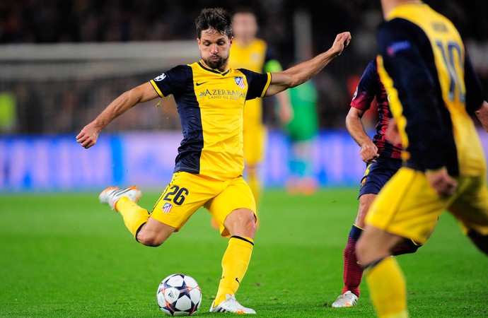 Diego gol, Barcelona x Atlético de Madrid (Foto: AP)