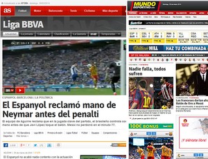 capa jornais polêmica Neymar pênalti jogo Barcelona x Espanyol (Foto: Reprodução /  MundoDeportivo.com / AS.com)