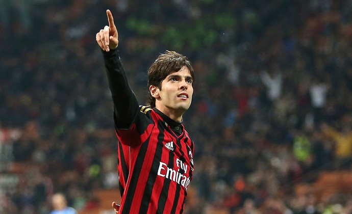 Kaká comemora, Lazio x Milan (Foto: AP)