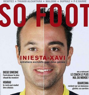 Capa revista SO FOOT Iniesta e Xavi Hernandez Barclona (Foto: Reprodução)