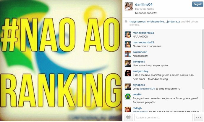 vôlei dani lins twitter ranking (Foto: Reprodução / Instagram)