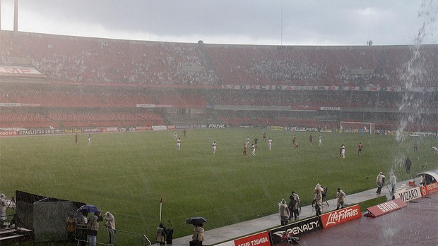 São Paulo x Ituano, Chuva de granizo (Foto: Reginaldo Castro/Agência Estado)