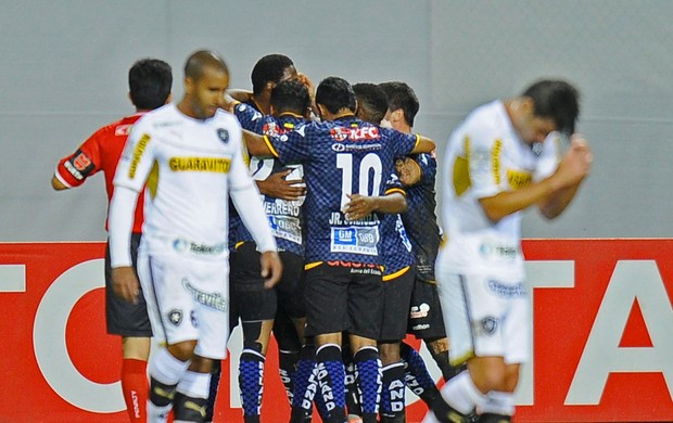 Christian Nunez comemoração jogo Botafogo e Independiente del Valle (Foto: AFP)