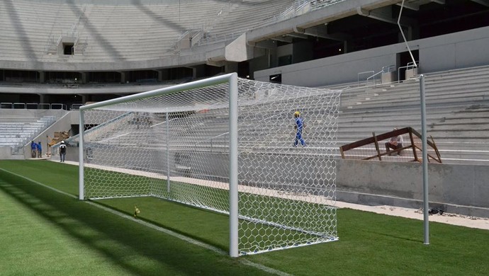 Trave da Arena da Baixada, estádio do Atlético-PR (Foto: Site oficial do Atlético-PR/Divulgação)