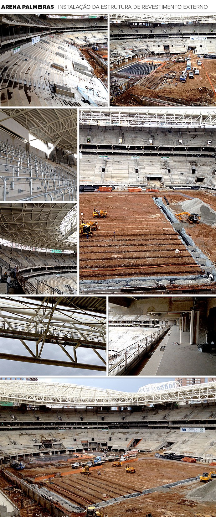 Mosaico Arena Palmeiras obras  (Foto: Editoria de Arte)