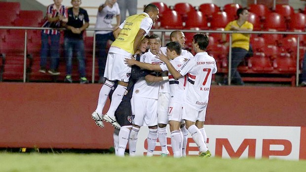 comemoração São Paulo contra Audax Osasco (Foto: Rubens Chiri / saopaulofc.net)