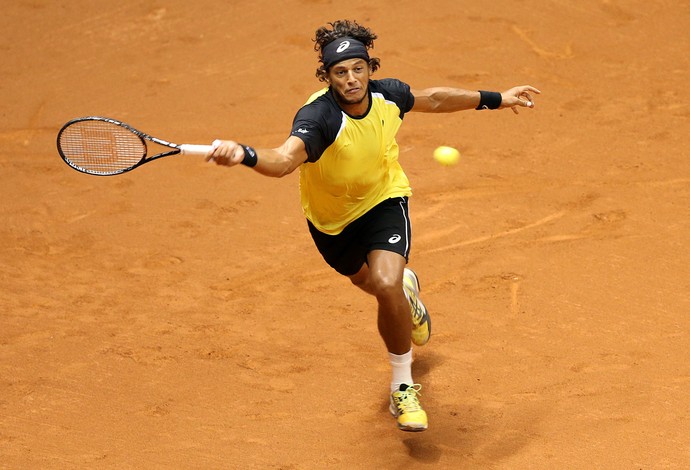 Feijão estreou no Brasil Open diante de Montañes (Foto: Gaspar Nóbrega/Inovafoto)