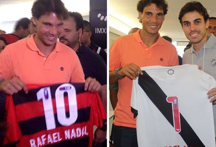 Nadal camisa Flamengo e Vasco (Foto: Editoria de arte)