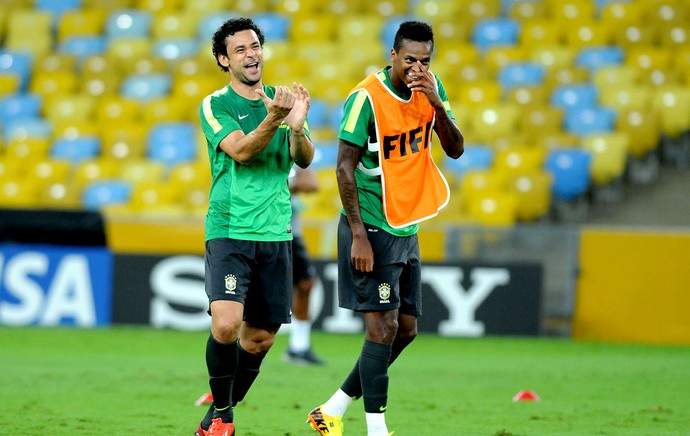 Fred e Jô treino reconhecimento Maracanã (Foto: André Durão / Globoesporte.com)