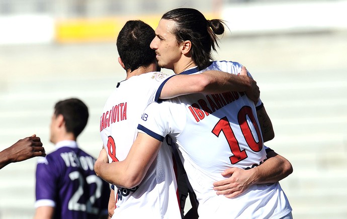 Ibrahimovic comemoração PSG contra Toulouse (Foto: AFP)