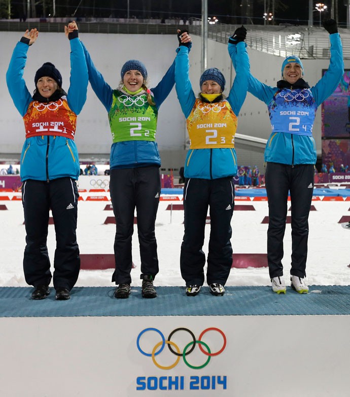 Olimpiadas de Inverno Sochi - Biatlo - Ucrânia campeã (Foto: AP)