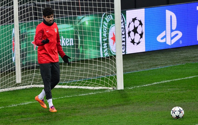 Diego Costa treino Atlético de Madrid (Foto: AFP)