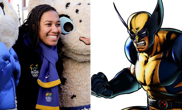 montagem Fabiana Santos e Wolverine (Foto: Editoria de Arte)