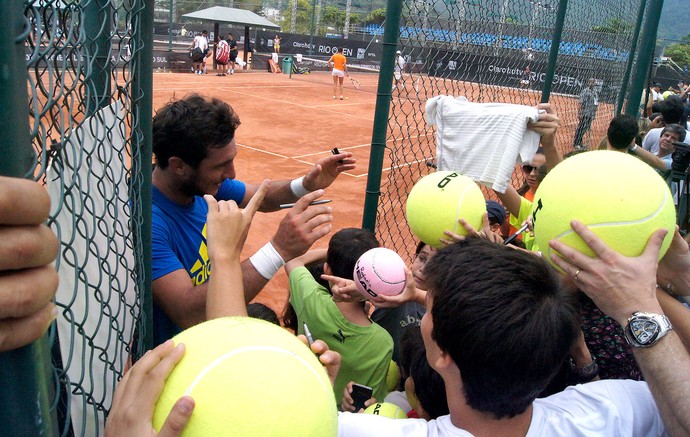 tênis Rafael Nadal treino Rio Open (Foto: Matheus Tibúrcio)