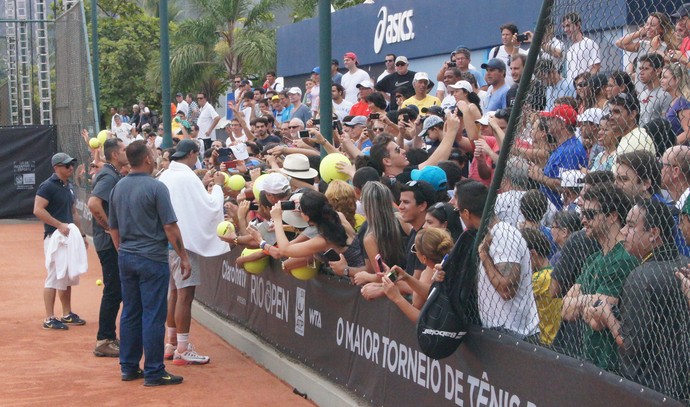 tênis rafael nadal thomaz bellucci treino rio open (Foto: Matheus Tibúrcio)