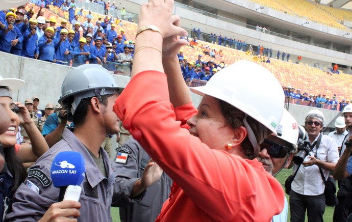 Visita Dilma Arena Amazônia (Foto: Fabrício Marques)