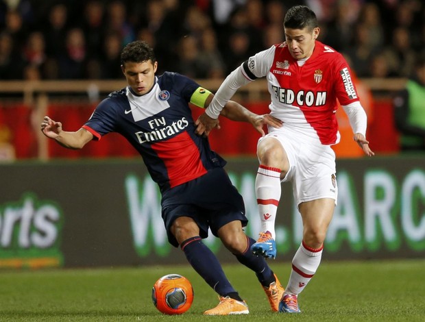 Thiago Silva em ação pelo PSG contra o Monaco (Foto: Reuters)