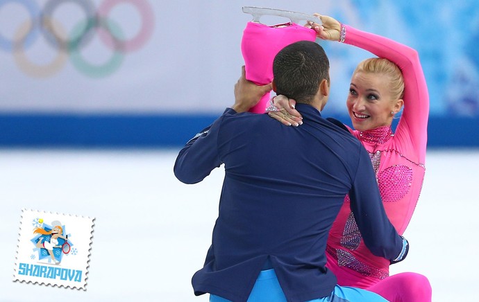 Aliona SAVCHENKO patinação no gelo Sochi selo sharapova do dia (Foto: Getty Images)