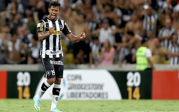 Wallyson comemoração Botafogo e Deportivo Quito (Foto: EFE)