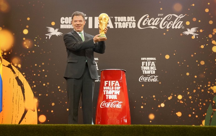 Juan Manuel Santos Colômbia Tour da Taça Copa 2014 (Foto: Divulgação)