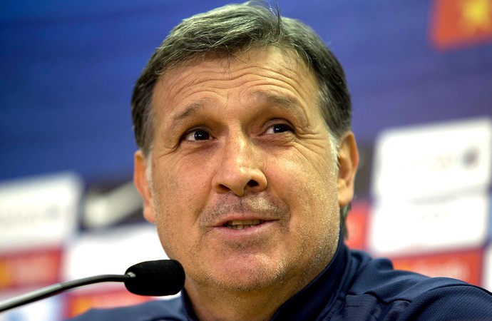 Tata Martino na coletiva do Barcelona (Foto: EFE)