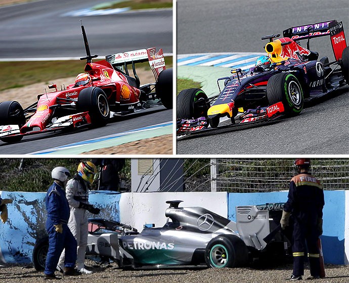 Montagem Fórmula 1 testes em Jerez (Foto: Editoria de Arte)