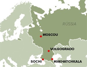 Mapa Rússia atentados Makhatchkala (Foto: Editoria de arte)