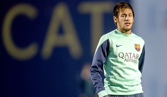 Neymar no treino do Barcelona (Foto: EFE)