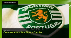 comunicado clube sporting sobre o caso Elias (Foto: Reprodução / Site Oficial do Sporting)