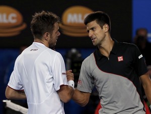 tênis stanislas wawrinka novak djokovic aberto da australia (Foto: Reuters)