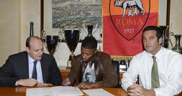 Michel Bastos contrto Roma (Foto: Divulgação/Site Oficial do Roma)