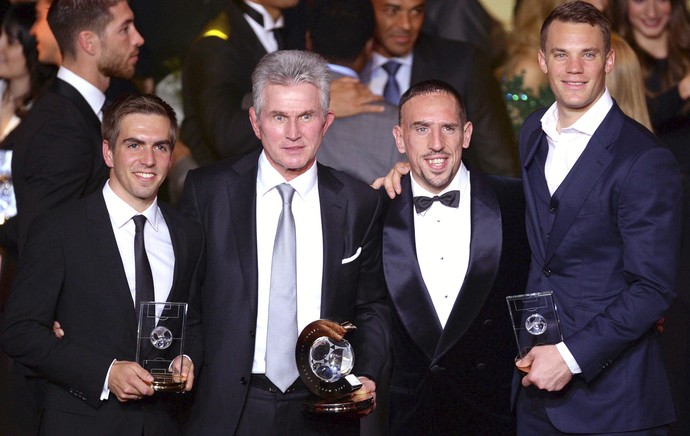 Lahm, Heynckes, Ribéry e Neuer (Foto: EFE)